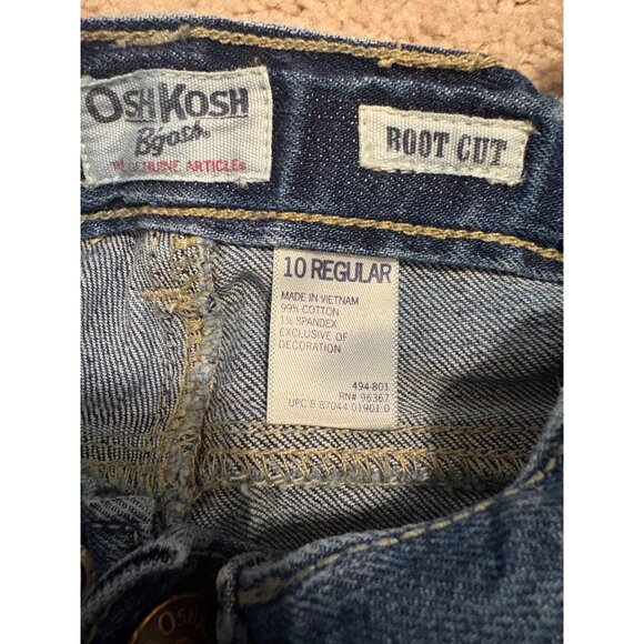 OshKosh BGosh Girls Bootcut Jeans Size 10 Adjustable Regular Denim Blue - Picture 6 of 6